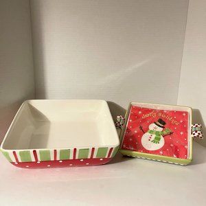 Christmas Serving Dish and Napkin Holder